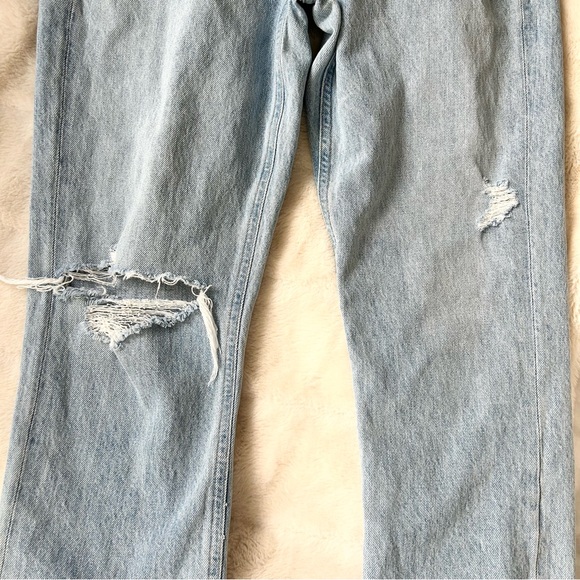 Agolde Riley Crop Jeans in Light Blue Shatter Size 27 - Picture 10 of 10